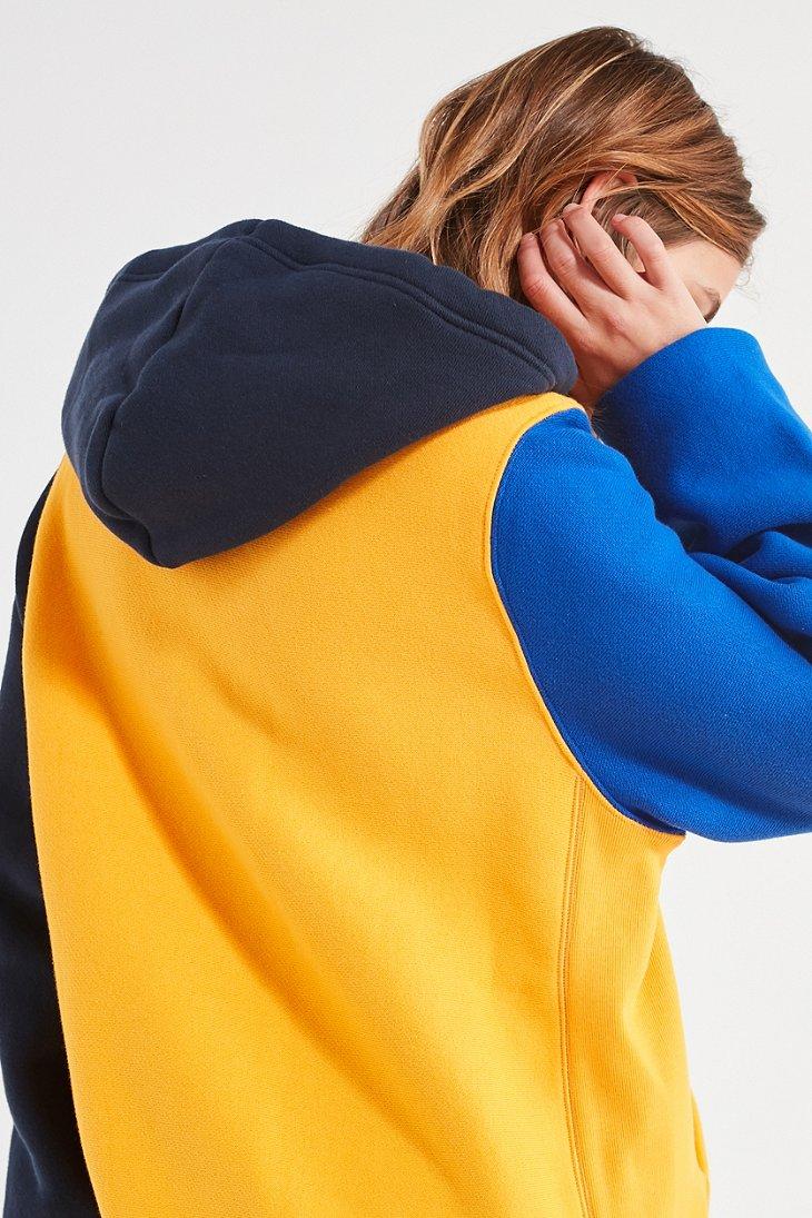 Champion hoodie blue hot sale and yellow